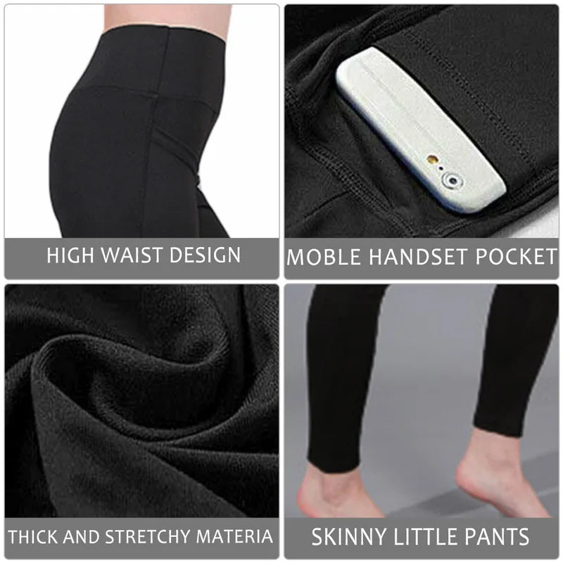 High Waist Elastic Workout Women Yoga Leggings Tummy Control Ruched Booty With Pocket Pants Seamless Gym Compression Tights - Fitness Snips