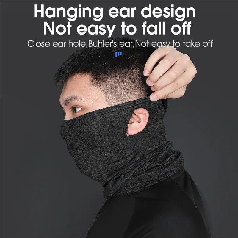 WEST BIKING Breathable Summer Cycling Headwear Ice Silk Anti UV Face Cover Outdoor Sport Running Scarf Dustproof Men Women Mask - Fitness Snips