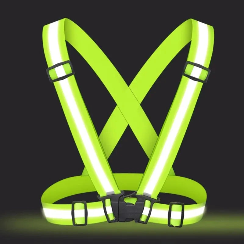 4X1.5CM Outdoor Supplies Reflective Elastic Vest Night Running Cycling Reflective-Cloth Adjustable Safety-Vest Riding Equipment - Fitness Snips