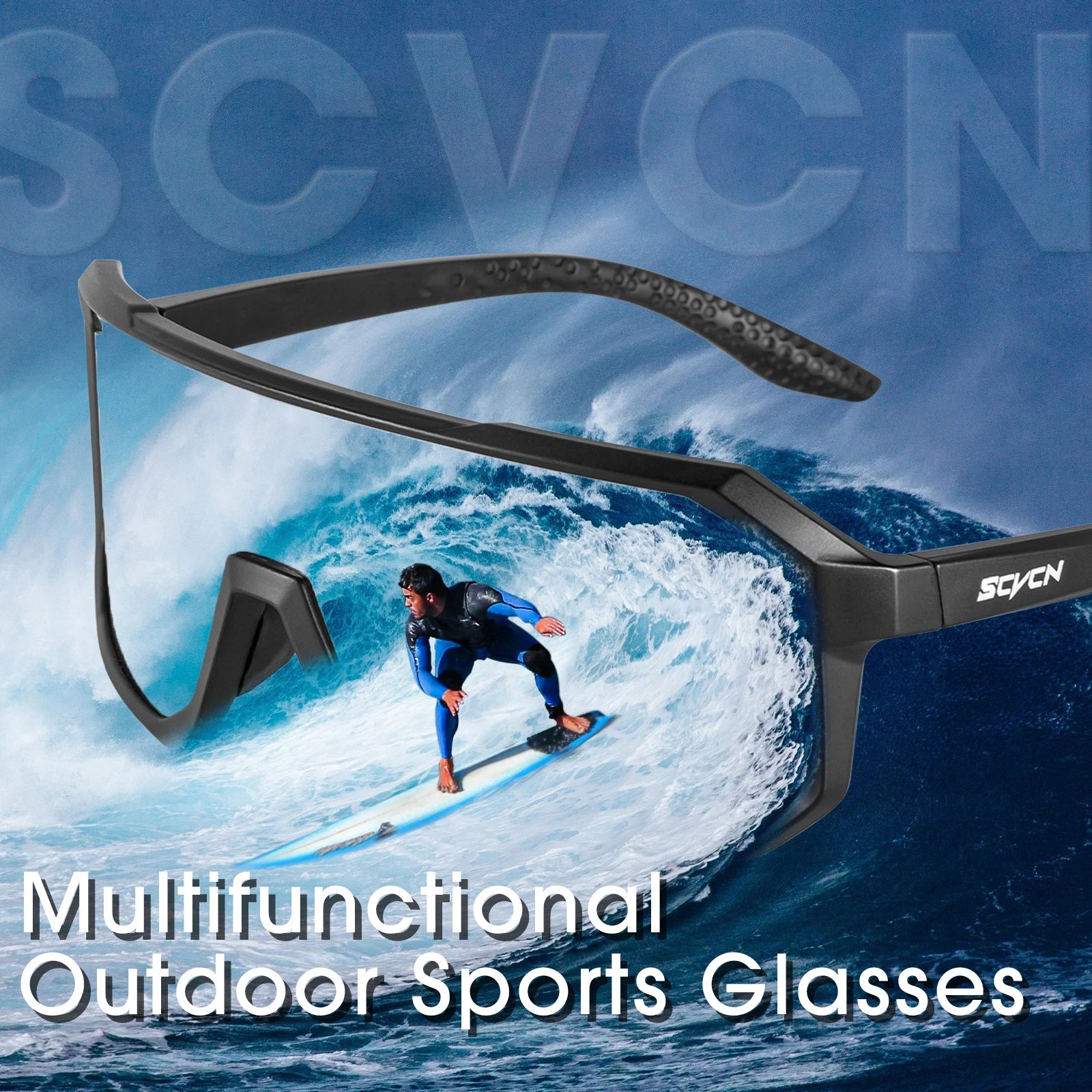 SCVCN Men bicycle Cycling Sunglasses Woman MTB road bike Driving Goggles Outdoor Sports running Glasses UV400 Hiking Eyewear - Fitness Snips