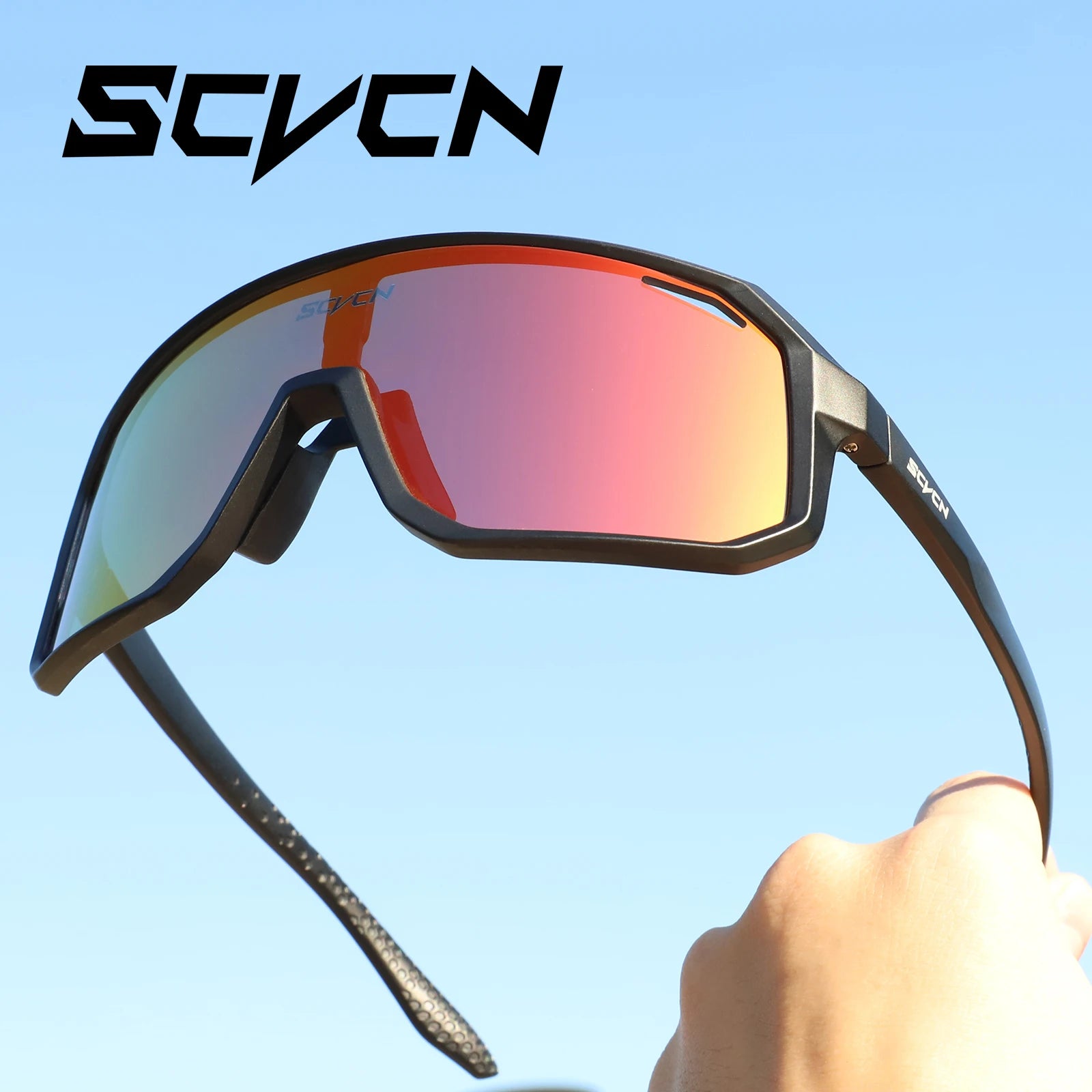 SCVCN Men bicycle Cycling Sunglasses Woman MTB road bike Driving Goggles Outdoor Sports running Glasses UV400 Hiking Eyewear - Fitness Snips