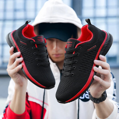 Men Running Walking Knit Shoes Fashion Casual Sneakers Breathable Sport Athletic Lightweight Men Sneakers Casual Shoes - Fitness Snips